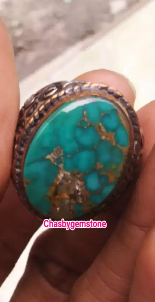 Cincin Pirus Persia serat kura-Pirus Persia serat kura ijo tosca