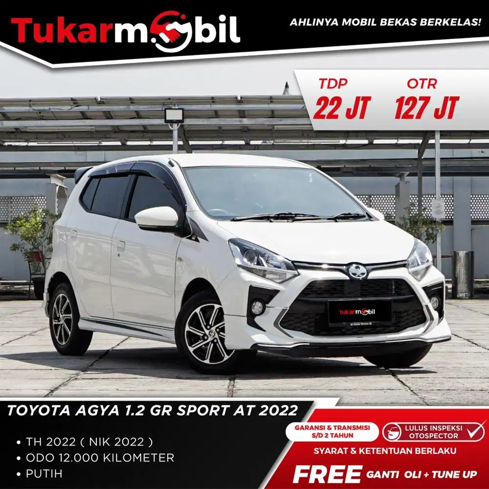 [LOW KM] TOYOTA AGYA 1.2 GR MATIC TAHUN 2022 PAJAK PANJANG