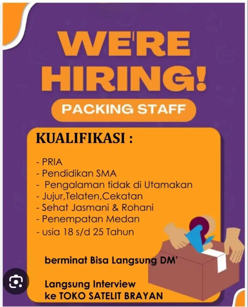 DICARI TEAM PACKING & ANGKAT BARANG