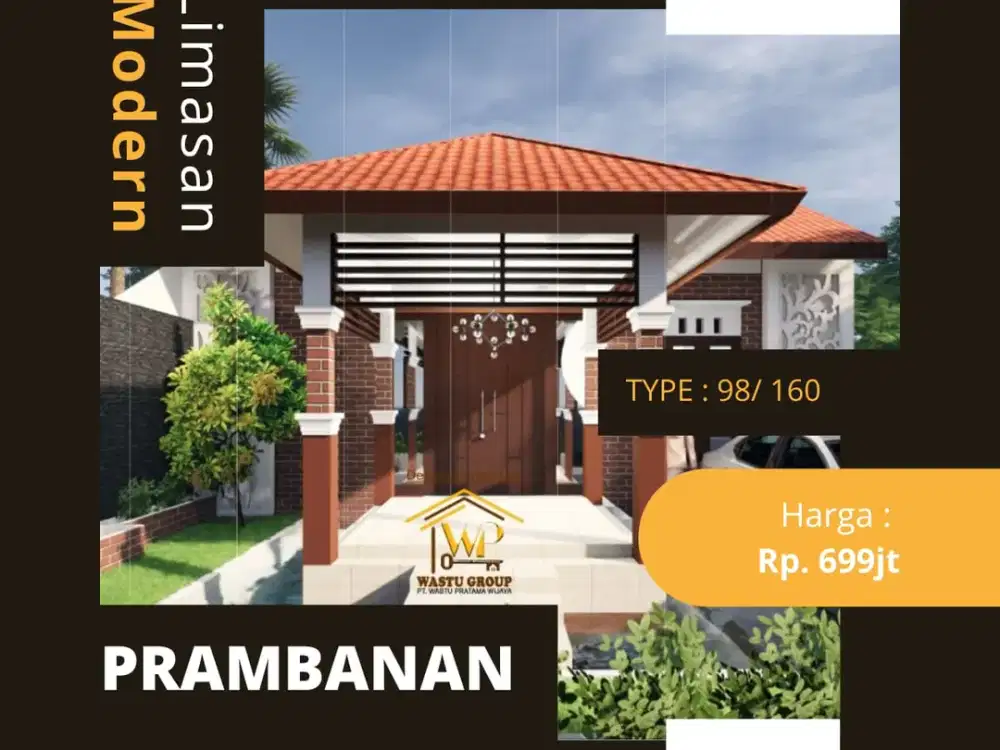 DIJUAL RUMAH DESIGN VILLA CANTIK SHM 500 JUTAAN DI PRAMBANAN