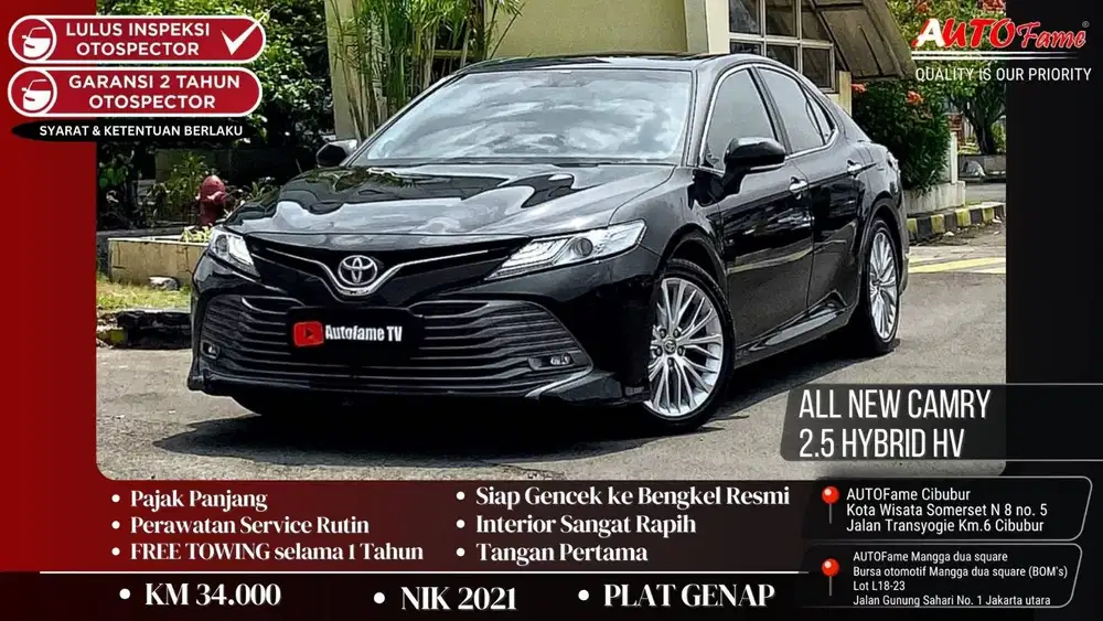 Toyota All New Camry 2.5 Hybrid HV FULLSPEC NIK 2021