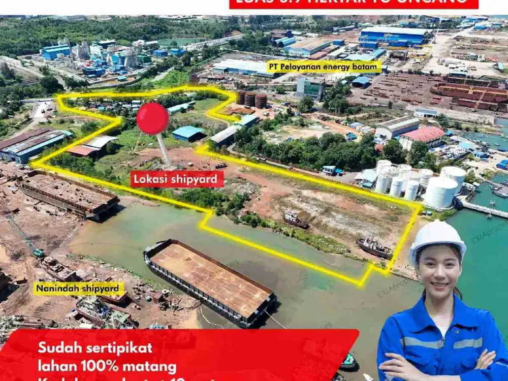 dijual lahan shipyard 6.9ha  tg. uncang, Batam, lahan Mateng