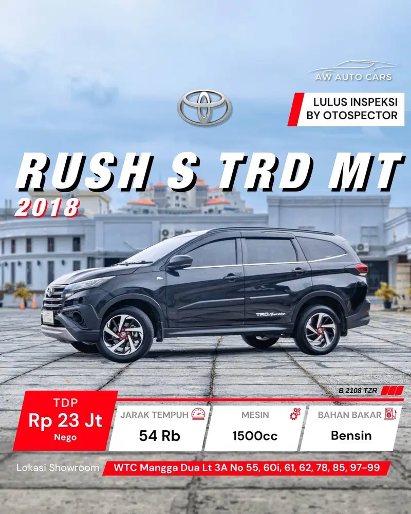 [KM 54 RB] Toyota Rush S TRD MT 2018 M/T Low KM GR Sport manual 2019