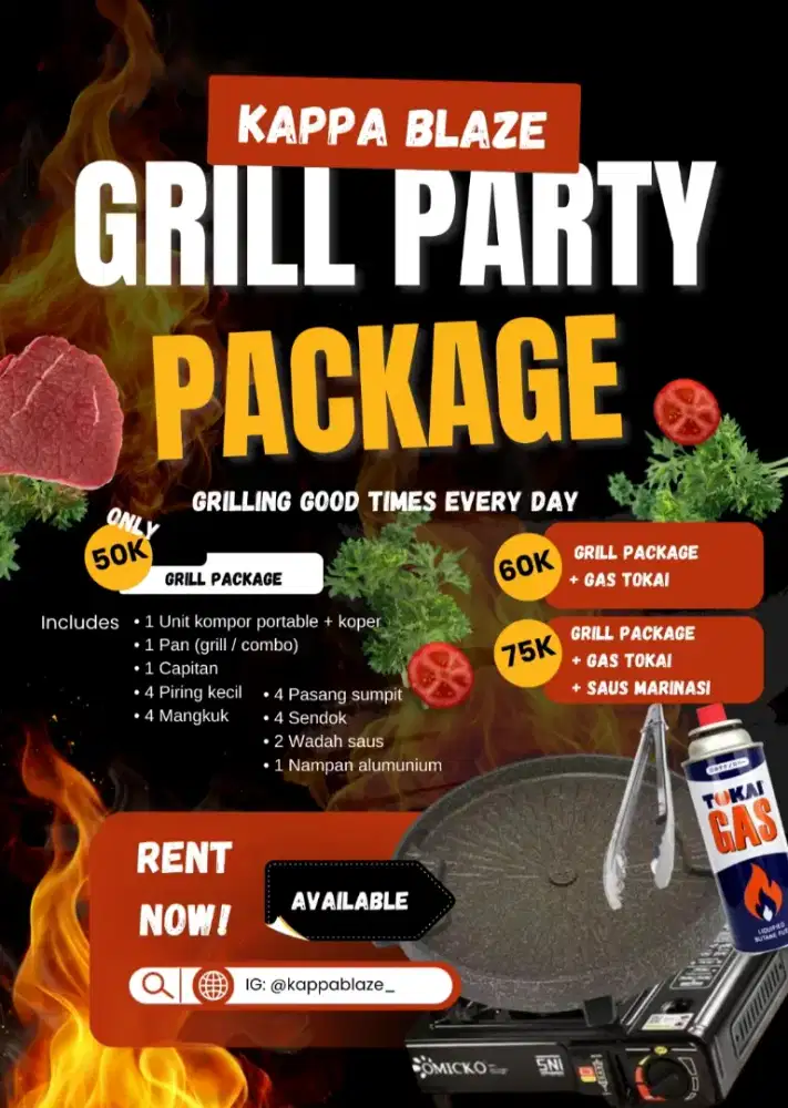 Sewa Paket Alat Grill Lengkap – BBQ Rumahan Praktis