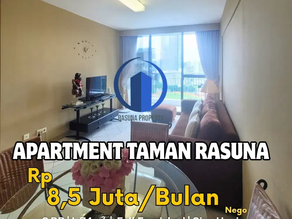 For Rent, Apartment Taman, 2 BR, Full Furnished, Unit Terawat, Lokasi Strategis, Fasilitas lengkap