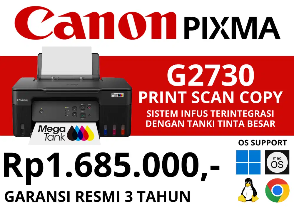 Printer Canon PIXMA G2730 Print Scan Copy
