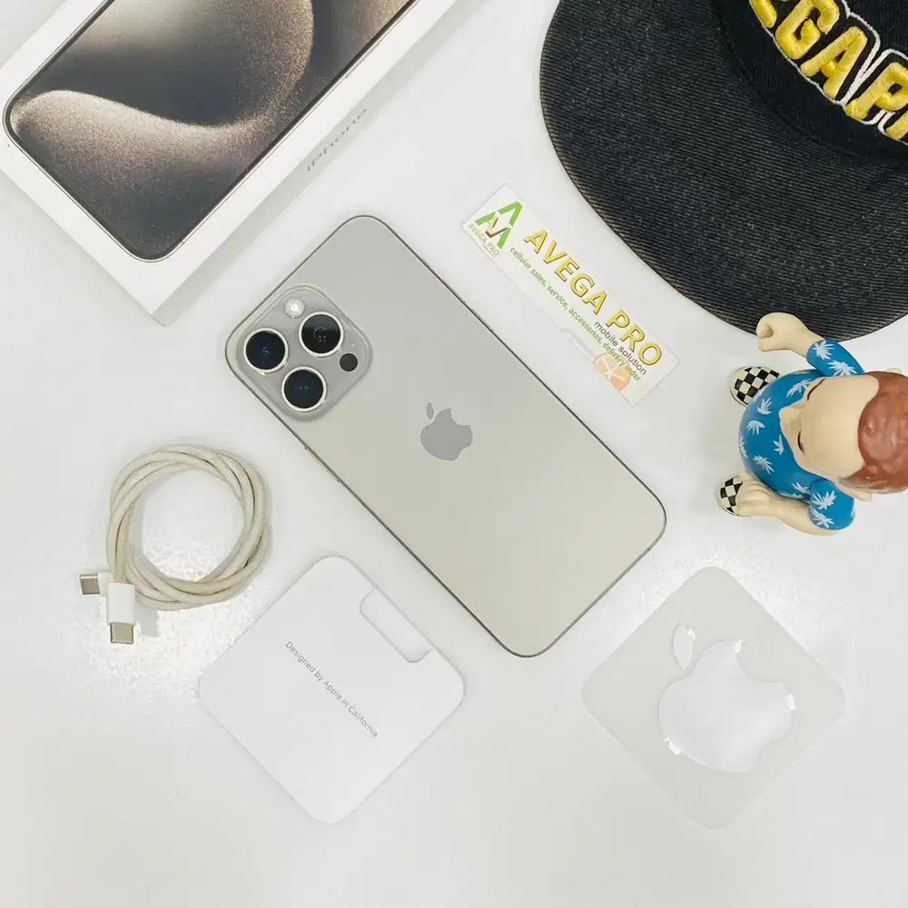 Second iPhone 15 Promax 256 gb space natural titanium garansi ibox