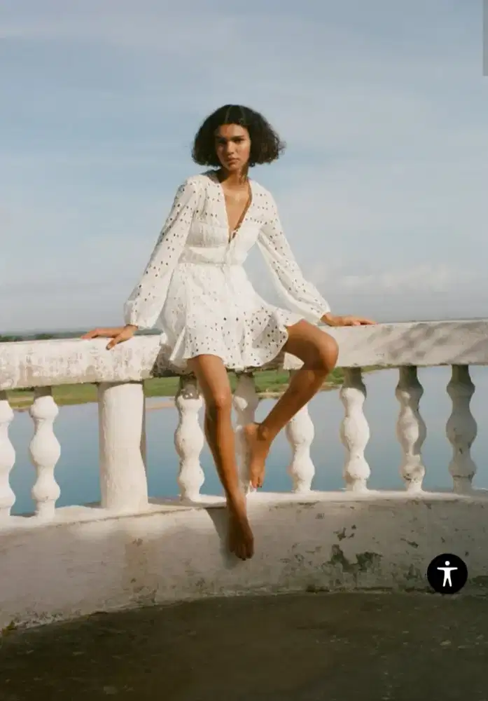 Zara Dress Embroidered Broken White