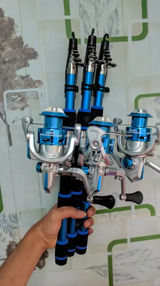 joran pancing 2.1m + reel 4000 kuat kokoh