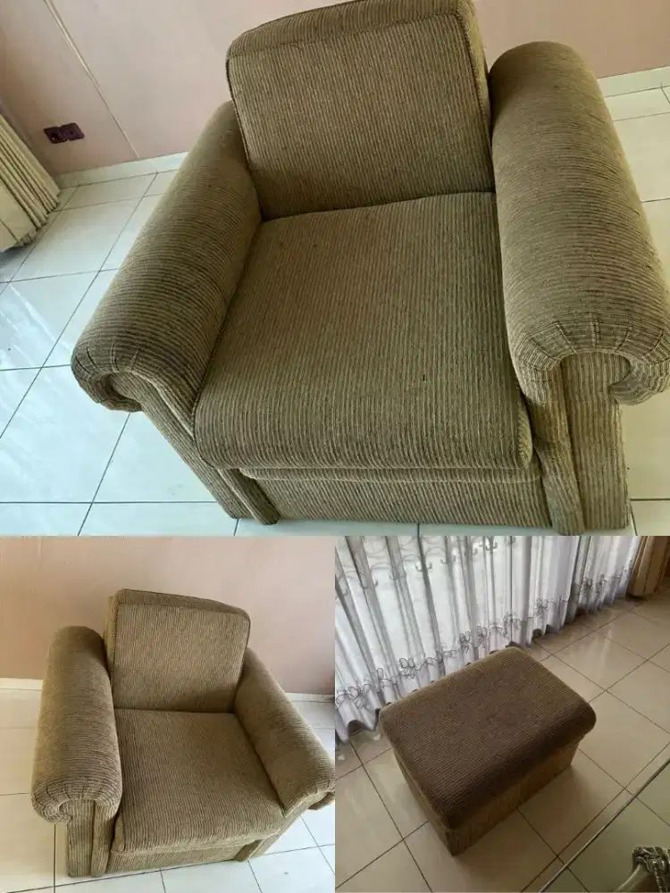 Sofa second jumbo bahan bludru 3 pcs