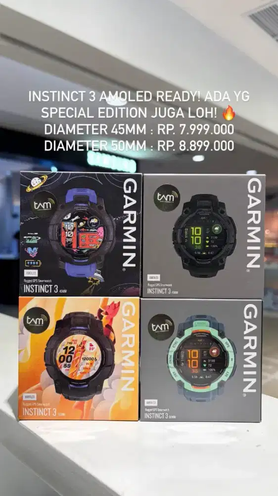 PROMO Garmin Instinct 3 AMOLED (45mm & 50mm) - Rugged GPS Smartwatch