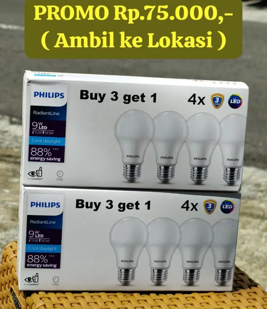 Lampu LED Philips 9watt ( isi 4 )