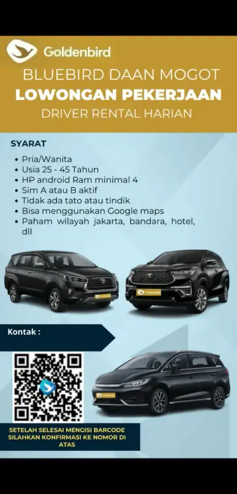 DI CARI Driver mobil rental SIM A