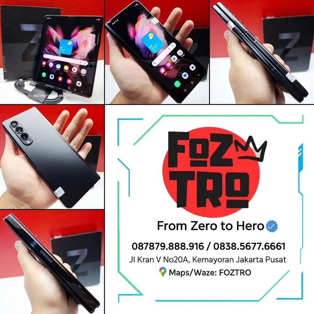 Samsung Galaxy Z Fold 3 5G 12/256GB Fullset Resmi SEIN No Minus