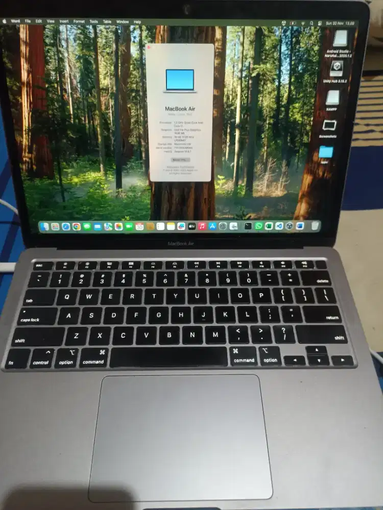 Macbook Air 2020 i7, RAM 16GB,SSD 512GB