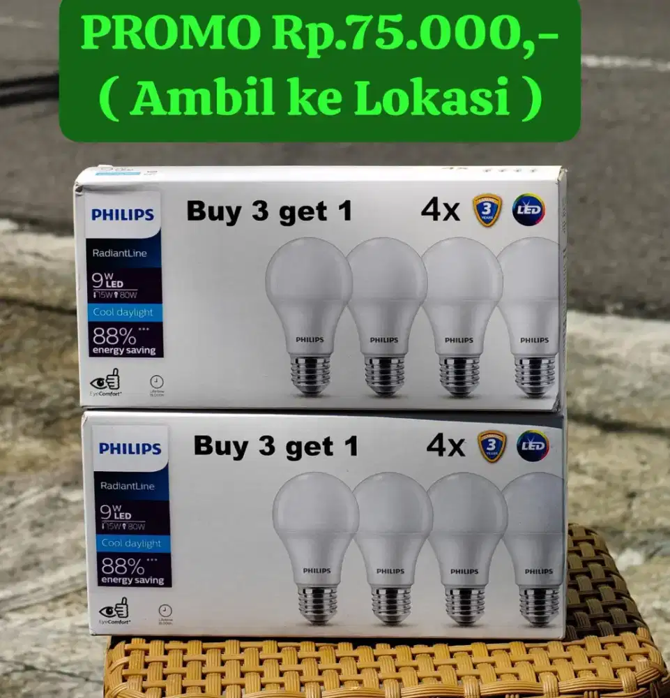 Lampu LED Philips 9watt ( isi 4 )