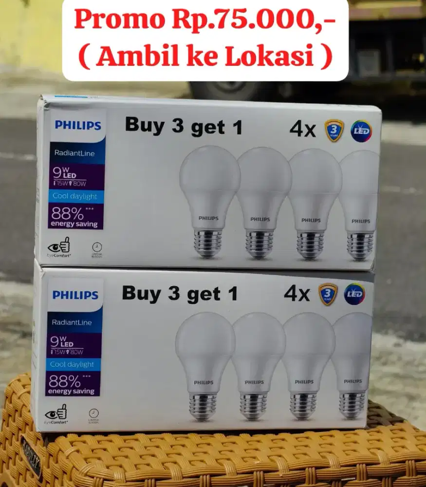 Lampu LED Philips 9watt ( isi 4 )