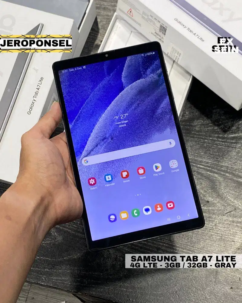 SAMSUNG GALAXY TAB A7 LITE - 4G LTE 3/32GB GRAY FULL SET ORIGINAL