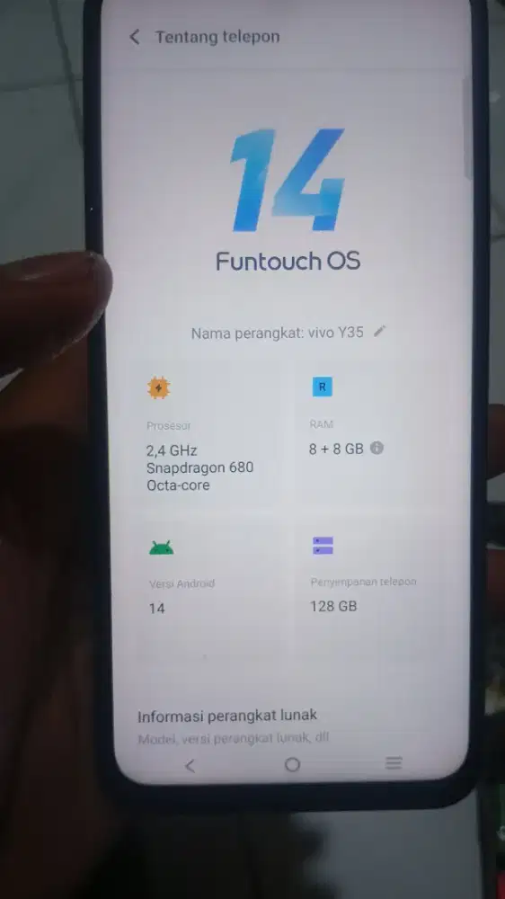 Vivo Y35 Ram 8+8/128