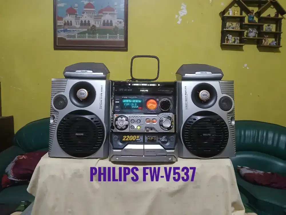 Hifi Compo PHILIPS FW-V537 Mulus Terawat Tape Normal