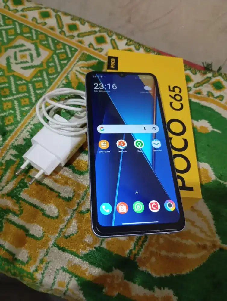 poco c65 8/256 lengkap full set ungu