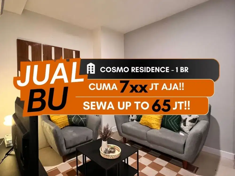 JUAL BU APARTEMEN COSMO RESIDENCE 1BR FURNISHED DEKAT THAMRIN
