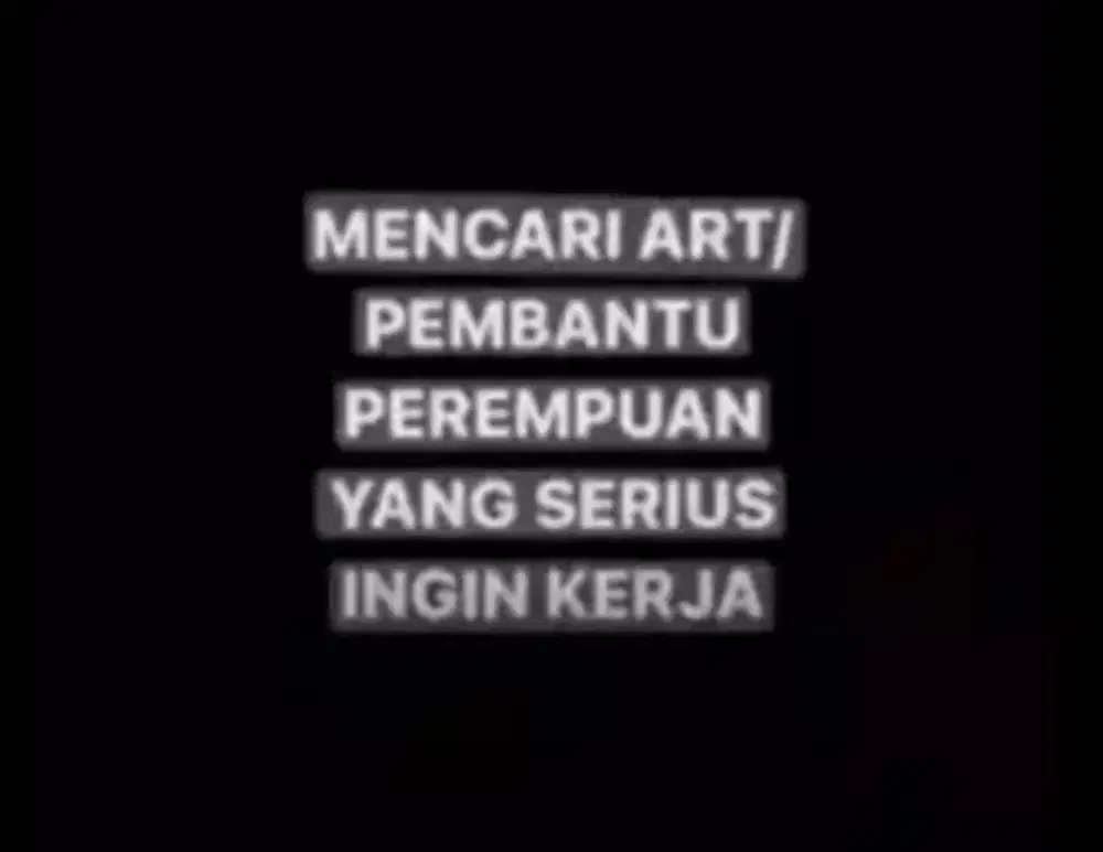 Dibutuhkan segera art nginap atau PP