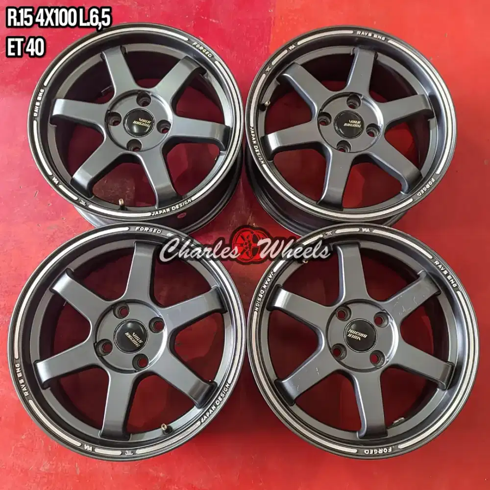 Jual velg + ban seken te37 r15 4x100 brio agya ayla dll