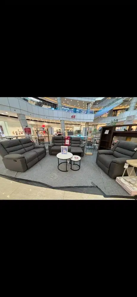 Sofa set recliner bahan fabric