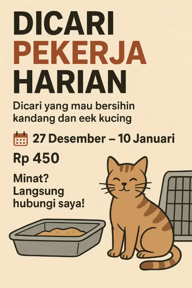 Lowongan kerja bersihin kucing