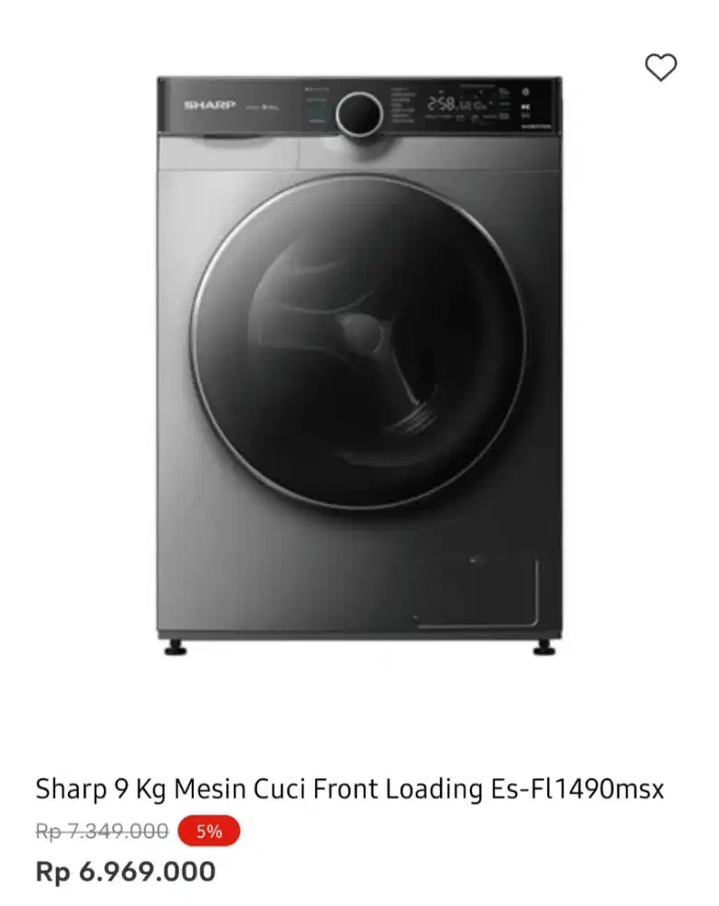 WM FRONT LOAD SHARP 9 KG