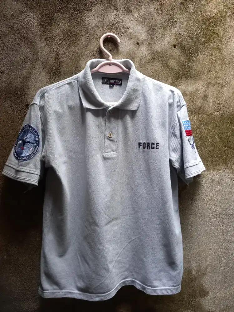 U.S FORCE F-35 Joint Fighter Polo Shirt. Size L/XL..Lebar Dada 53/54cm