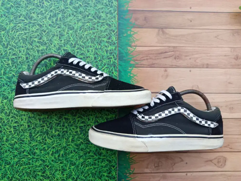 Vans Oldskool Black/List Checkerboard •Preloved,Second,Thrift•