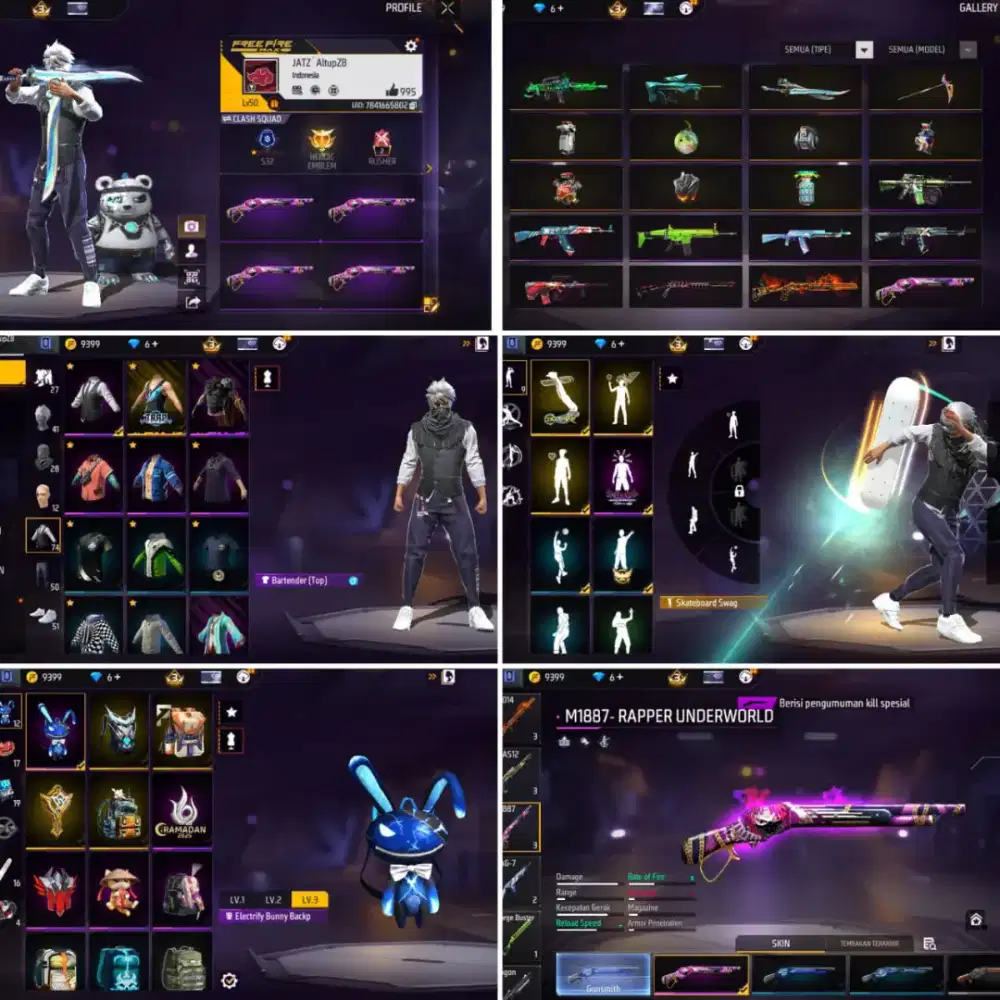 Jual akun FF spek polosan SG reper yg minat lansung inbox