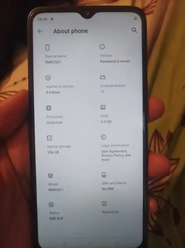 Realme c35 6/256 minus asal skr 450