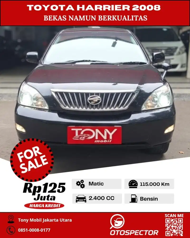 Toyota Harrier 2.4L Premium Sound 2008 Hitam