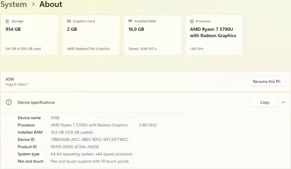 Lenovo Yoga 6 Ryzen 7