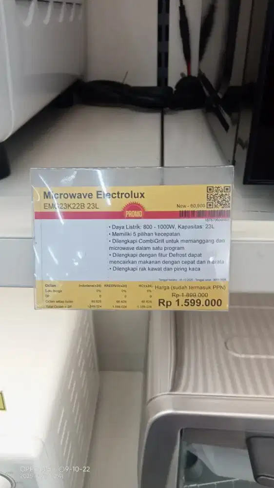 microwave electrolux home credit