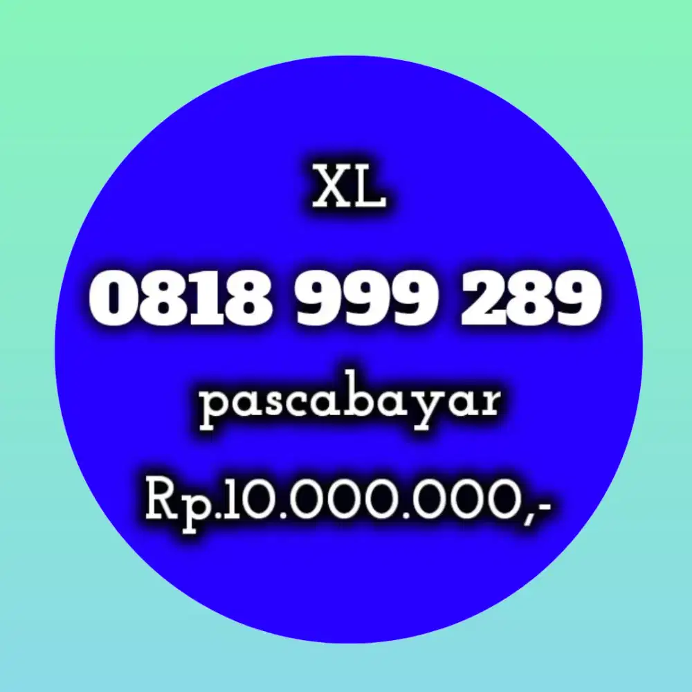 NOMOR CANTIK KOLEKSI XL 999 289