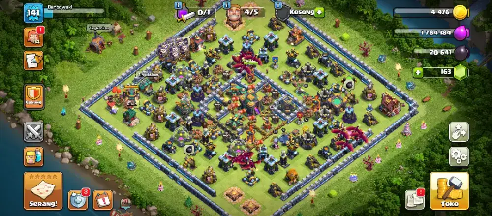 Akun COC baru naik th 14