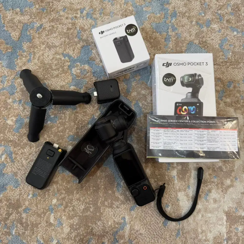 DJI OSMO POCKET 3 PLUS ASESORIS KONDISI BAGUS PEMAKAIAN DALAM RUMAH