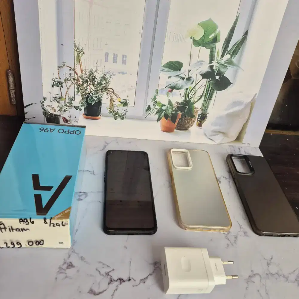 Oppo A96 hitam mulus 95 persen full set original