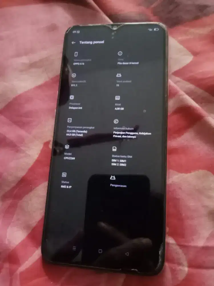 Oppo A16  4/64 Minus Hanya FP Off Selebih Nya Normal Dan Orian