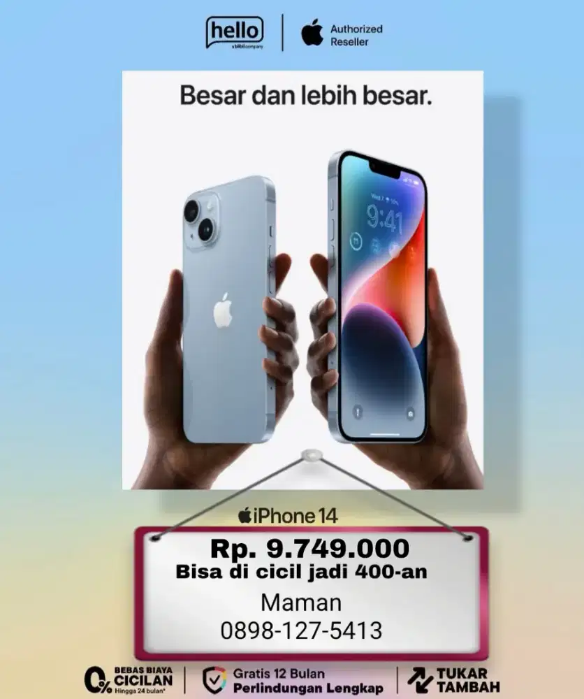 Iphone 14 Garansi Resmi by Blibli ( Baru )