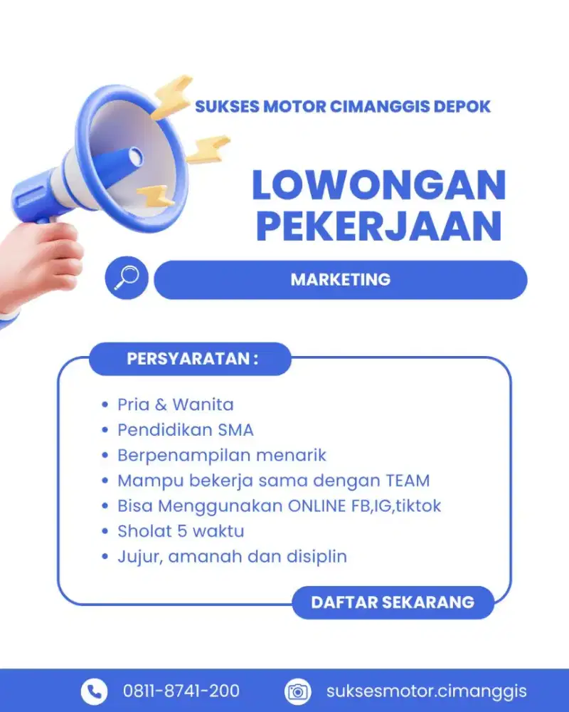 DIBUTUH KAN MARKETING/SALES ONLINE