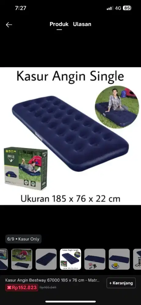 Bestaway Kasur Angin Single + Pompa