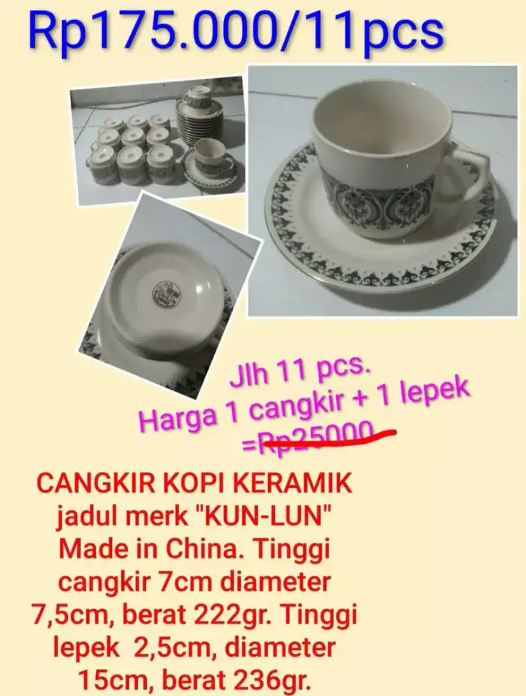 Cangkir kopi keramik jadul