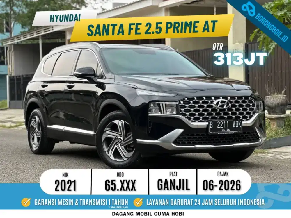 TDP 0% ! Hyundai New Santa Fe 2.5 Prime AT 2021 Hitam Metalik CRV