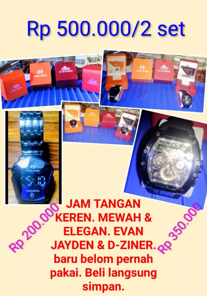 JAM TANGAN BARU KEREN MEWAH DAN ELEGAN 2 set