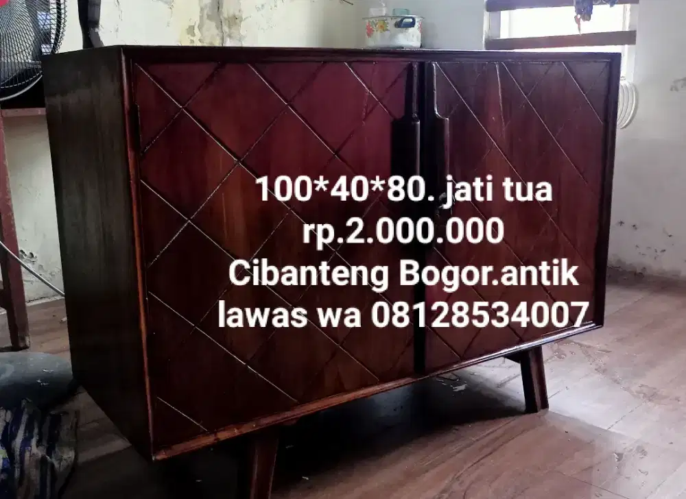 Bufet antik jati tua bekas dah melamin bogir xibanteng